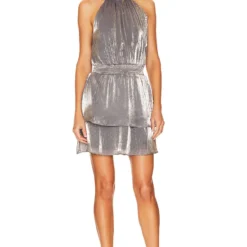 ROBE COURTE METALLIC DOT Pewter