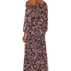 ROBE MAXI DOS-NU AVEC SMOCKS À LA TAILLE Woodblock Floral -Ravis Mode Soldes Boutique 1STR WD217 V3