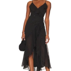ROBE MAXI ASYMÉTRIQUE Rich Black