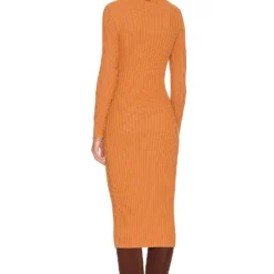 ROBE MI-LONGUE TURTLENECK CABLE Caramel 5 ROBE MI-LONGUE TURTLENECK CABLE Caramel -Ravis Mode Soldes Boutique 525A WD67 V3