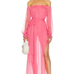 ROBE MAXI MANCHES LONGUES MILANI Pink