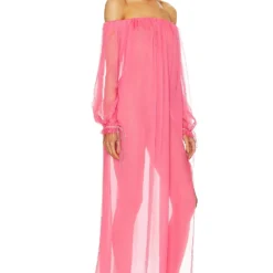 ROBE MAXI MANCHES LONGUES MILANI Pink -Ravis Mode Soldes Boutique ABER WD28 V3