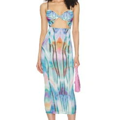 ROBE MAXI SHANE Cyber Blue Metaverse