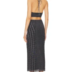 ROBE MI-LONGUE TESSA Noir Rope 5 ROBE MI-LONGUE TESSA Noir Rope -Ravis Mode Soldes Boutique AFFM WD257 V3