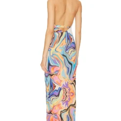 ROBE MI-LONGUE DAKOTA Spring Marble -Ravis Mode Soldes Boutique AFFM WD260 V3