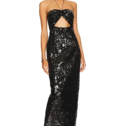 ROBE FIONA Black Sequin