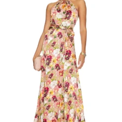 Alice + Olivia ROBE DITA Juniper Floral Rose