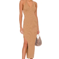 AllSaints ROBE LEXI Praline Metallic