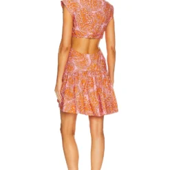 A.L.C. ROBE LEXI Citrouille & Rose Combo -Ravis Mode Soldes Boutique ALX WD403 V3