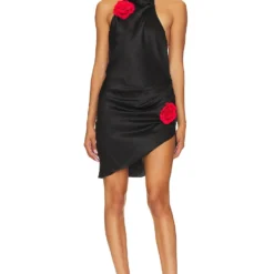 ROBE MINI ROSE SAMBA Black & Red Rose