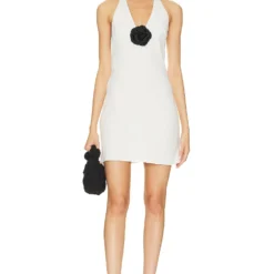 ROBE COURTE ENTELA Ivory & Black Rose