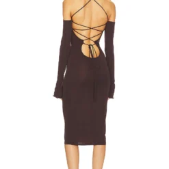 ROBE MI-LONGUE MADDY Dark Brown 5 ROBE MI-LONGUE MADDY Dark Brown -Ravis Mode Soldes Boutique ANDM WD10 V3