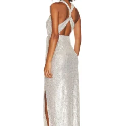 ROBE MI-LONGUE MAEVA Silver -Ravis Mode Soldes Boutique ANDM WD8 V3