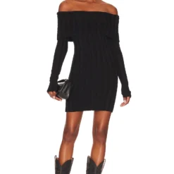 ANINE BING ROBE MI-LONGUE MARIAH Black