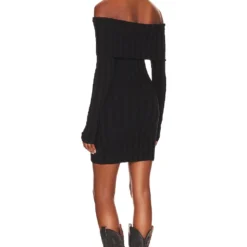 ANINE BING ROBE MI-LONGUE MARIAH Black -Ravis Mode Soldes Boutique ANIN WD60 V3