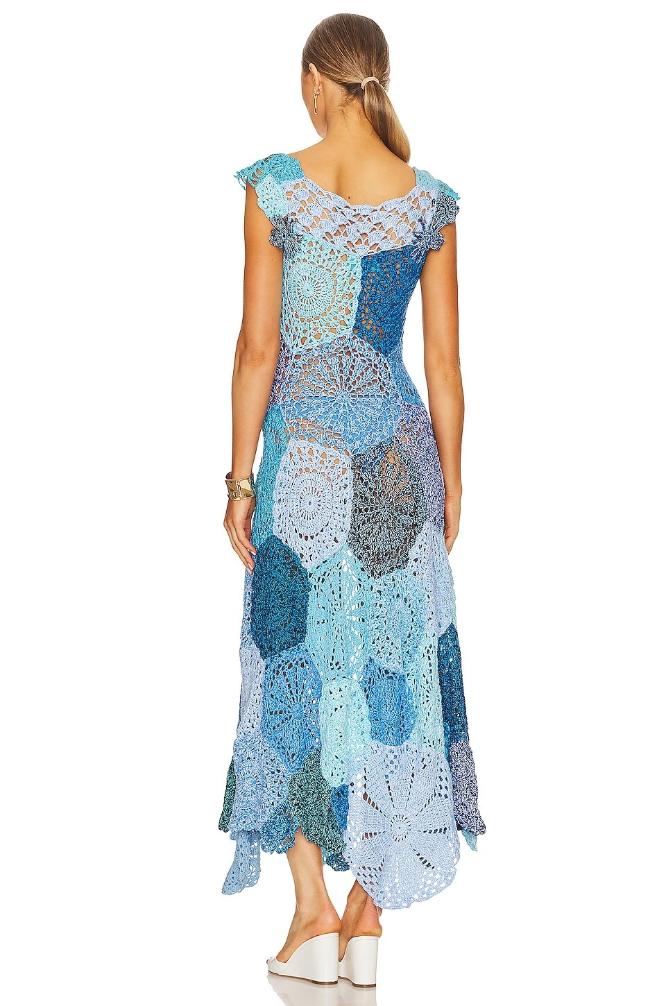 ROBE MAXI MERMAID Blue Motif 4 ROBE MAXI MERMAID Blue Motif – Image 4