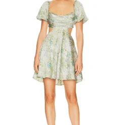 ROBE CLARITA Green & Blue Floral