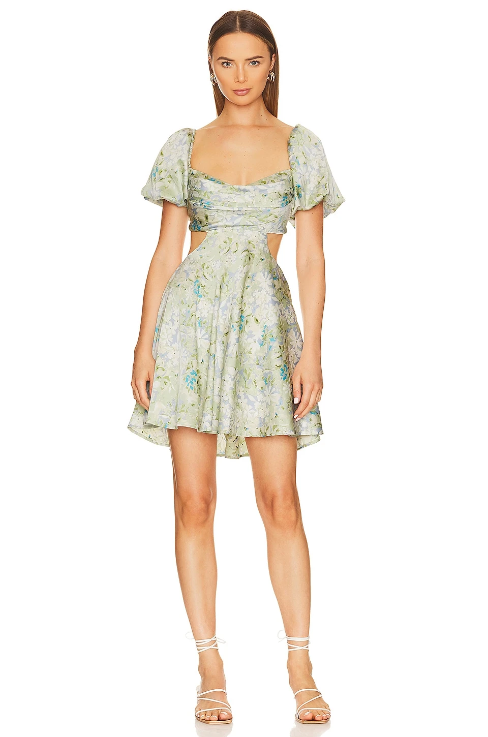 ROBE CLARITA Green & Blue Floral 1 ROBE CLARITA Green & Blue Floral