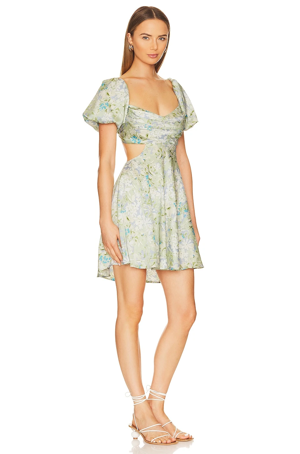 ROBE CLARITA Green & Blue Floral 2 ROBE CLARITA Green & Blue Floral – Image 2