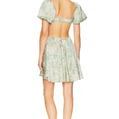 ROBE CLARITA Green & Blue Floral 5 ROBE CLARITA Green & Blue Floral -Ravis Mode Soldes Boutique ASTR WD383 V3