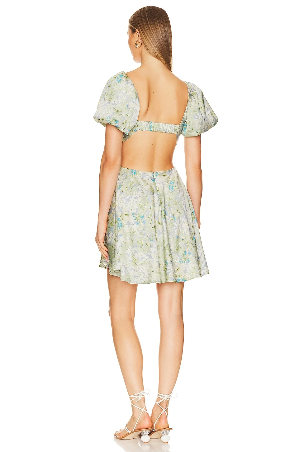 ROBE CLARITA Green & Blue Floral 3 ROBE CLARITA Green & Blue Floral – Image 3