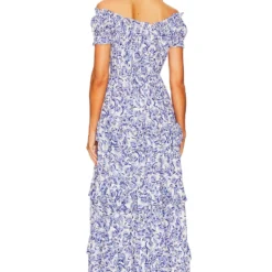 ROBE VIONA Blue & White Multi -Ravis Mode Soldes Boutique ASTR WD388 V3