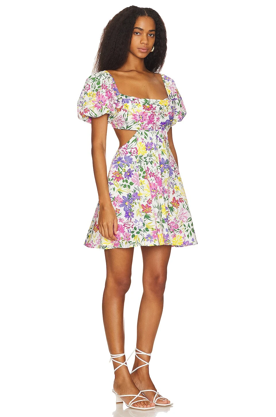 ROBE CLARITA Pink & Yellow Multi Floral 2 ROBE CLARITA Pink & Yellow Multi Floral – Image 2