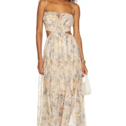 ROBE ODINA Blue & Peach Floral