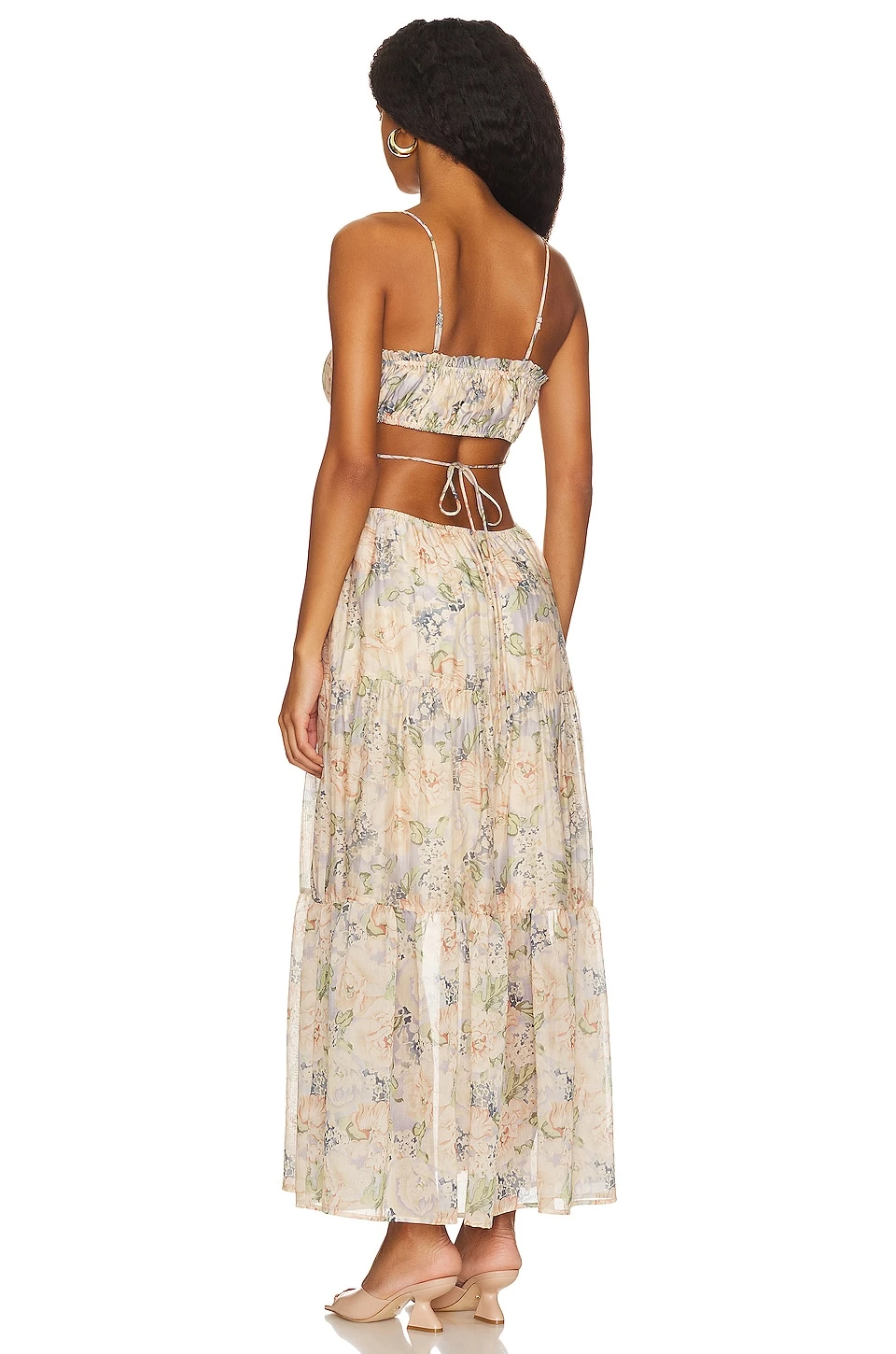ROBE ODINA Blue & Peach Floral 3 ROBE ODINA Blue & Peach Floral – Image 3