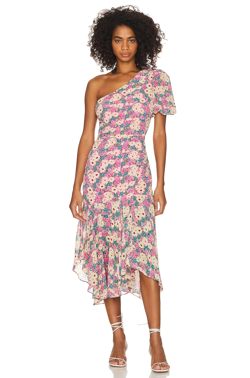 ROBE SANTORINI Pink & Black Floral 1 ROBE SANTORINI Pink & Black Floral