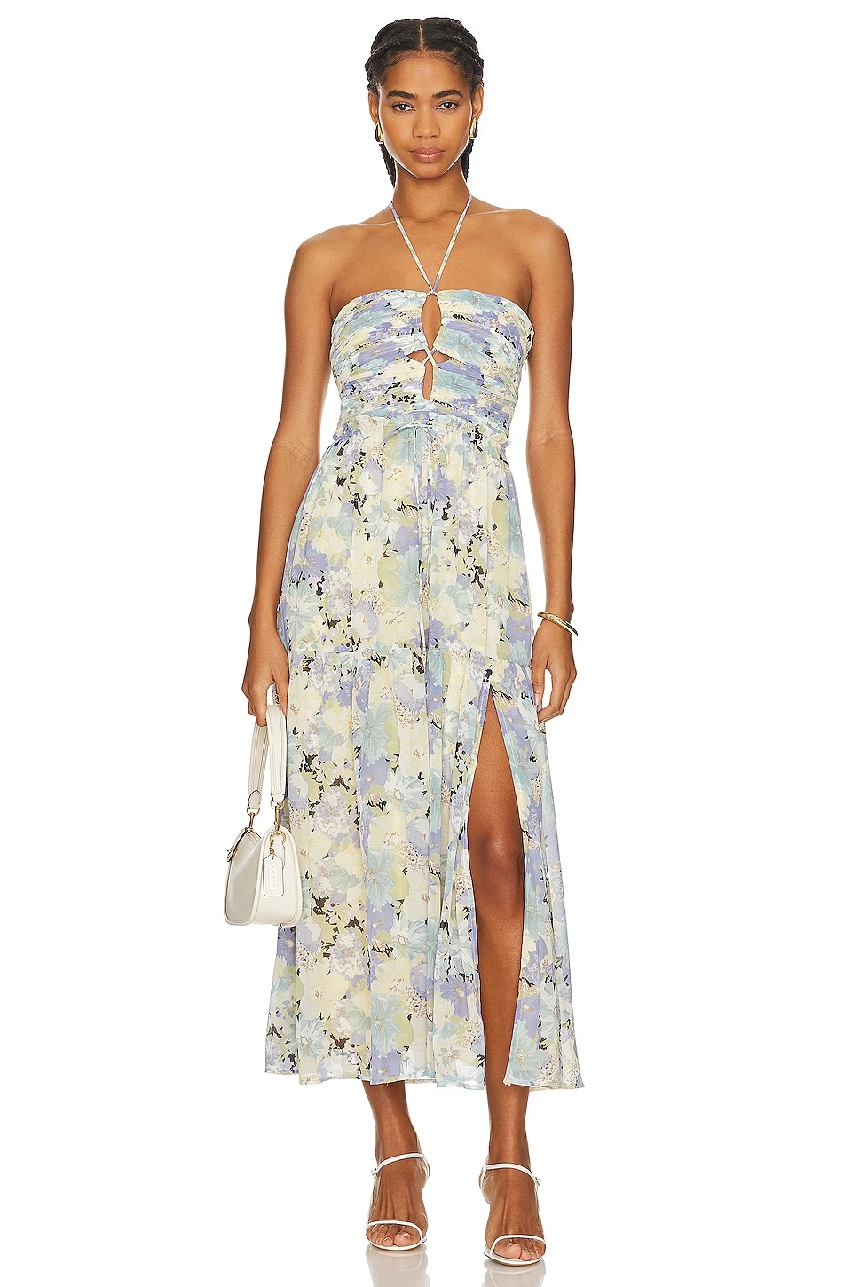 ROBE ROZINA Blue & Green Floral 1 ROBE ROZINA Blue & Green Floral
