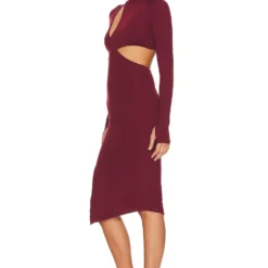 ROBE MI-LONGUE DANICA Sangria -Ravis Mode Soldes Boutique AXLR WD87 V3