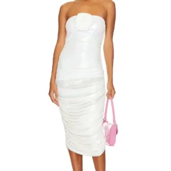 ROBE MI-LONGUE ROXANNE White 8 ROBE MI-LONGUE ROXANNE White -Ravis Mode Soldes Boutique BAHR WD2 V1 1