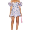 Bardot ROBE COURTE SIGMA Lilac Blue Floral