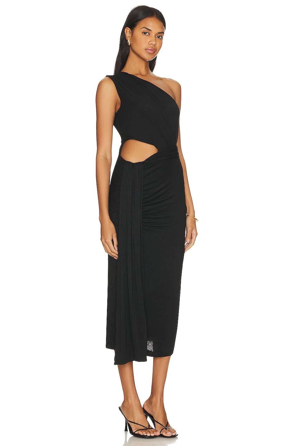 BCBGMAXAZRIA ROBE MAXI UNE ÉPAULE DÉNUDÉE Black 2 BCBGMAXAZRIA ROBE MAXI UNE ÉPAULE DÉNUDÉE Black – Image 2