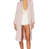 PEIGNOIR WASHED SATIN NOTCH COLLAR ROBE Feather