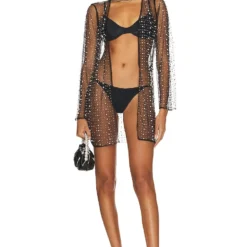 Girl Gang Mini Robe Black