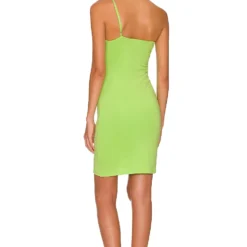 BCBGeneration ROBE DÉCOUPÉE UNE ÉPAULE DÉNUDÉE Citron -Ravis Mode Soldes Boutique BGEN WD916 V5