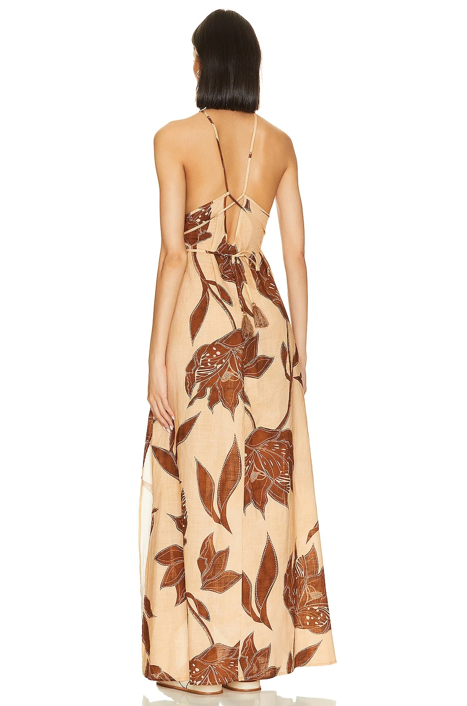 ROBE LONGUE SKY Coffee Flowers 3 ROBE LONGUE SKY Coffee Flowers – Image 3