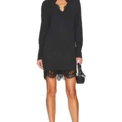 ROBE AMIRI Dark Charcoal Melange With Black Lace