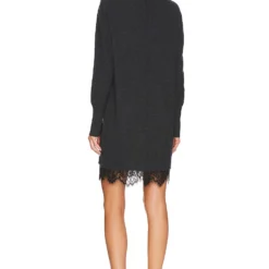 ROBE AMIRI Dark Charcoal Melange With Black Lace 5 ROBE AMIRI Dark Charcoal Melange With Black Lace -Ravis Mode Soldes Boutique BROC WD24 V3