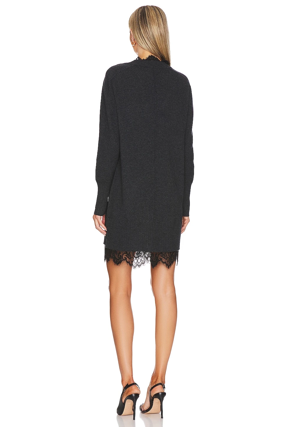 ROBE AMIRI Dark Charcoal Melange With Black Lace 3 ROBE AMIRI Dark Charcoal Melange With Black Lace – Image 3