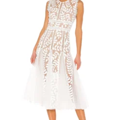 ROBE MI-LONGUE SABA White