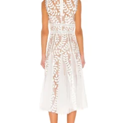 ROBE MI-LONGUE SABA White -Ravis Mode Soldes Boutique BROR WD135 V3