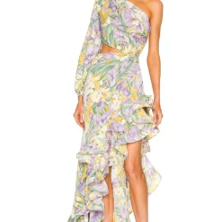 ROBE MAXI TROPICS Lavender & Multicolor