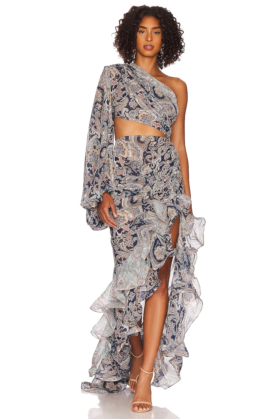 ROBE DE SOIRÉE SARA Blue Multi 5 ROBE DE SOIRÉE SARA Blue Multi – Image 5