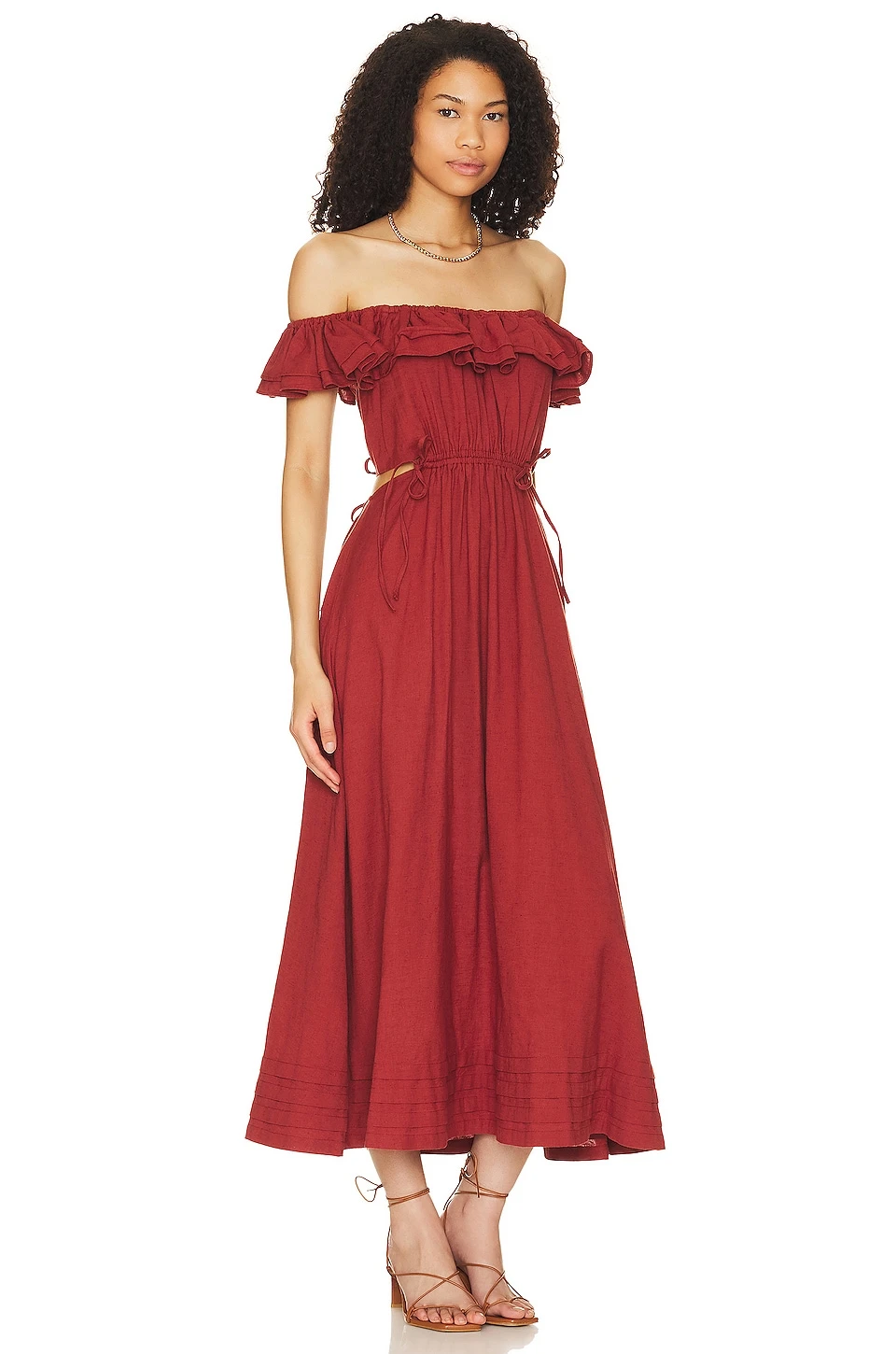 ROBE MI-LONGUE DARIA Brick 2 ROBE MI-LONGUE DARIA Brick – Image 2