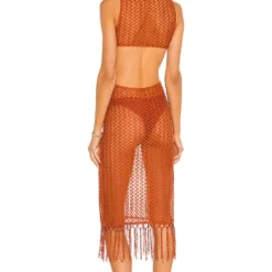 Camila Coelho ROBE MI-LONGUE LANDRY Rust -Ravis Mode Soldes Boutique COEL WD139 V3