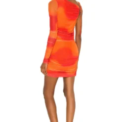 Camila Coelho ROBE COURTE SERI Orange Tie Dye -Ravis Mode Soldes Boutique COEL WD145 V4