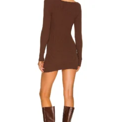 Camila Coelho ROBE CIARA Chocolate -Ravis Mode Soldes Boutique COEL WD180 V3
